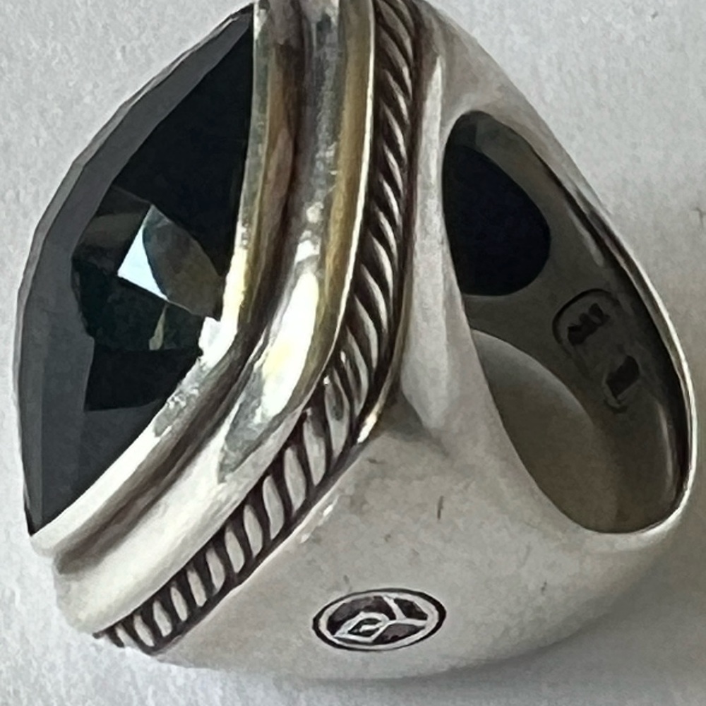DAVID YURMAN Black Onyx Cocktail Ring sz 7.5